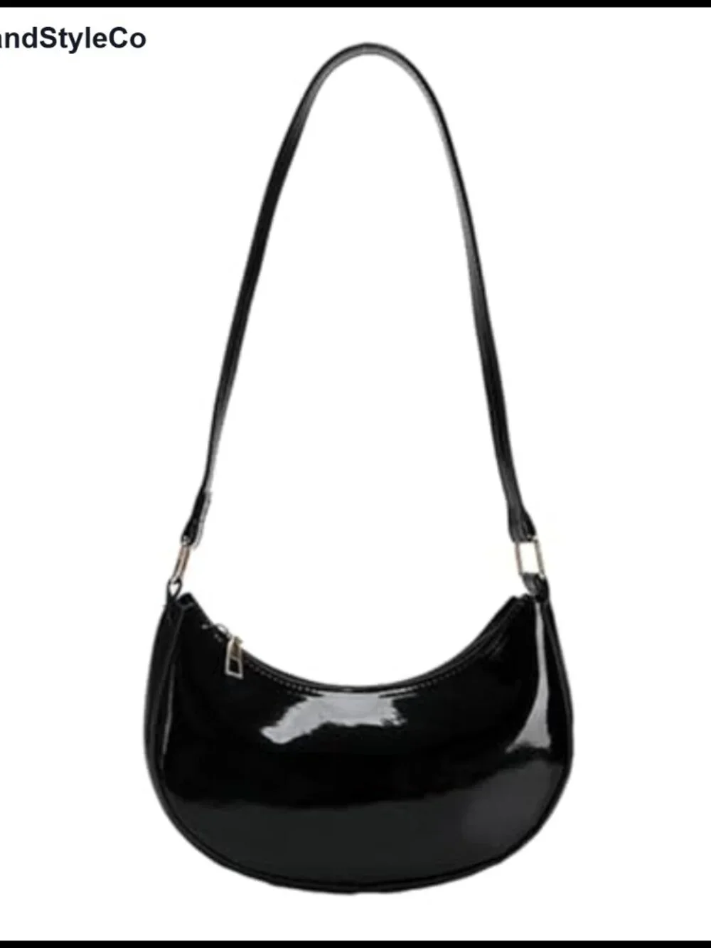 Vegan Patent Leather Hobo Clutch Mini Shoulder Bag